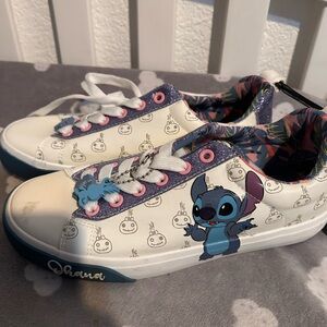 Disney Kids Shoes with Stitch Design - White and Blue